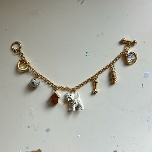 Vintage Westie dog d/m gold charmbraclet